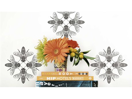 York Wallcoverings Outdoors In Black / White Honey Bee Wallpaper