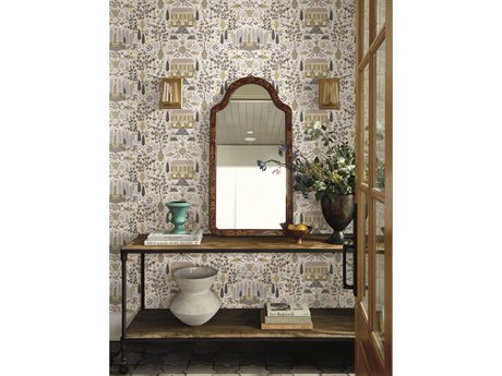 York Wallcoverings Linen / Gold Camont Wallpaper