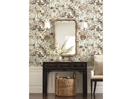 York Wallcoverings Brown / Beige Garden Party Wallpaper