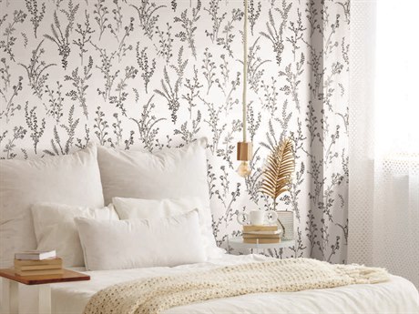 York Wallcoverings Simply Farmhouse Black / White Wildflower Sprigs ...