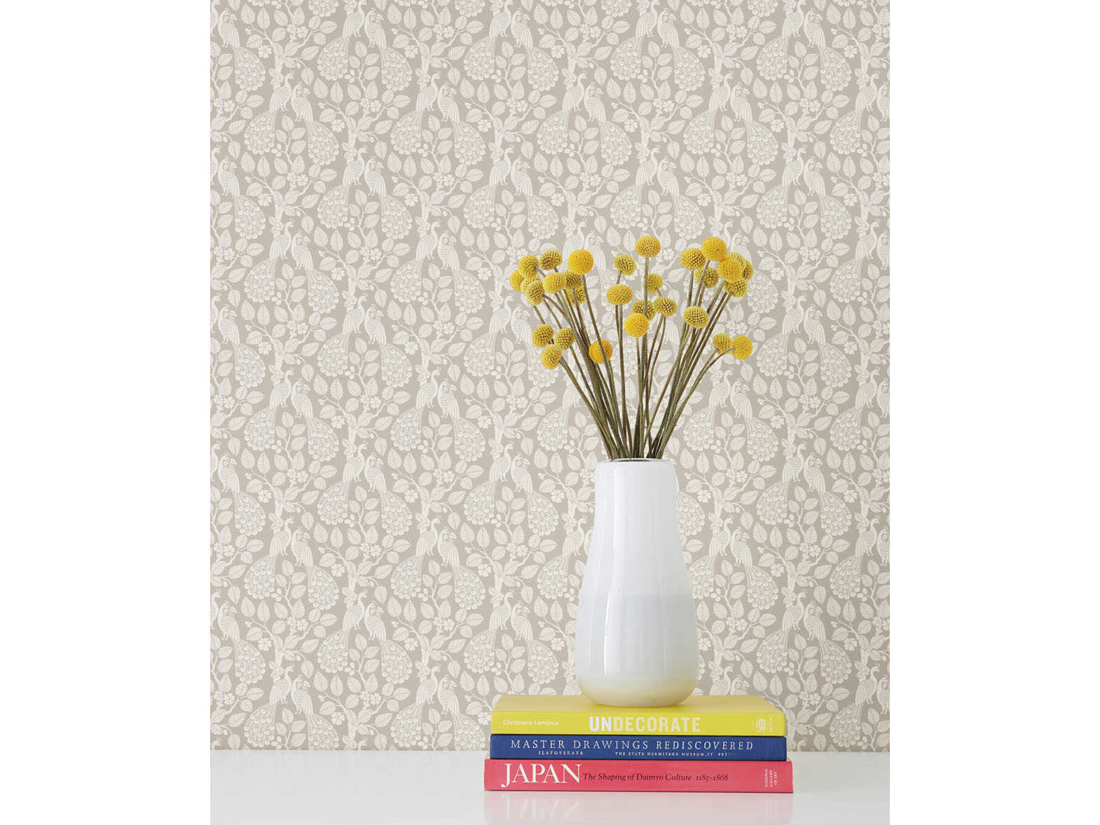 York Wallcoverings Small Prints Resource Library Taupe Plumage
