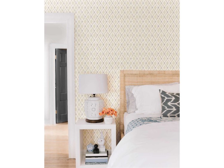 York Wallcoverings Small Prints Resource Library Beige Dyed Ogee