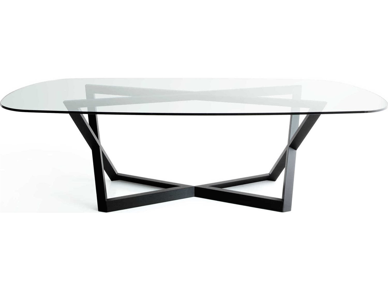 black oval glass dining table