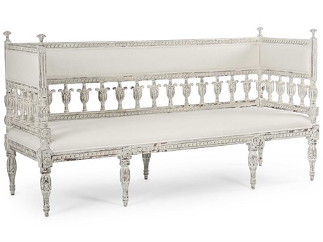 Zentique White Upholstered Accent Bench
