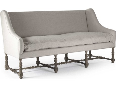 Zentique Linen Gray Upholstered Accent Bench