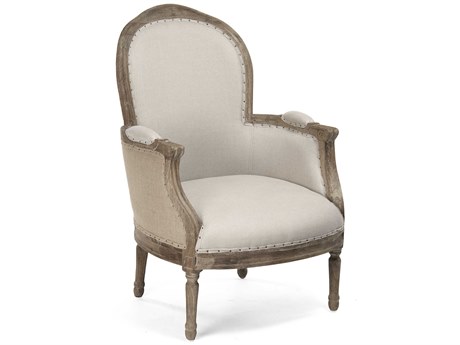 Zentique Cream Fabric Accent Chair