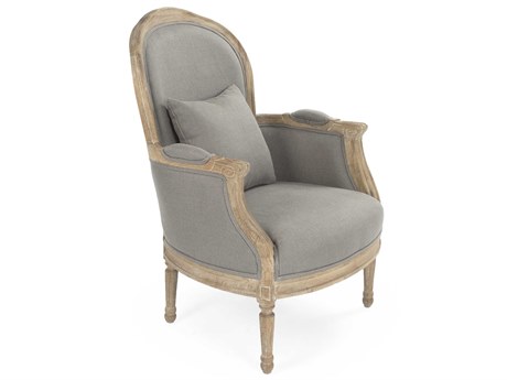 Zentique Gray Fabric Accent Chair