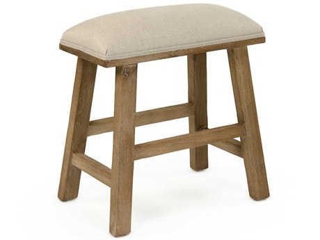 Zentique Natural Linen Cream Upholstered Accent Stool