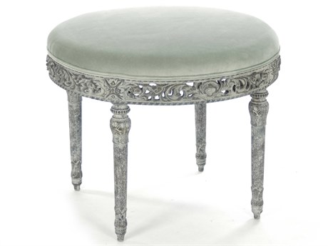Zentique Green Upholstered Accent Stool