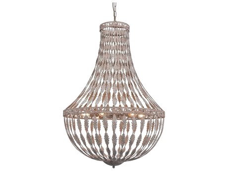 Zentique 6-Light Rustic Iron Gray Empire Chandelier