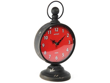 Zentique Red Face / Antique Black Clock
