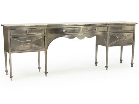 Zentique Rectangular Metal Antique Light Gold Console Table