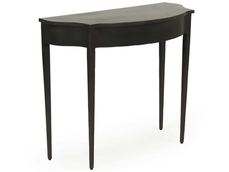 Zentique Demilune Metal Antique Black Console Table