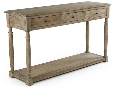 Zentique Rectangular Wood Limed Grey Console Table
