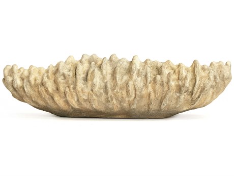 Zentique Distressed Beige Coral Shell Decorative Bowl