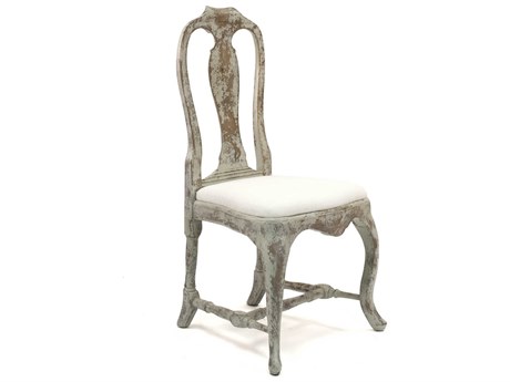 Zentique Birch Wood Gray Upholstered Side Dining Chair