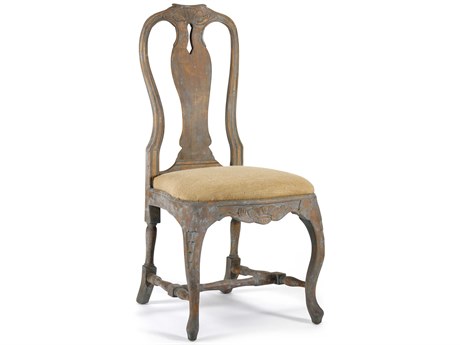 Zentique Birch Wood Brown Upholstered Side Dining Chair