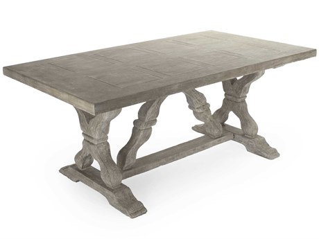 Zentique Rectangular Fiberglass Antique White Dining Table
