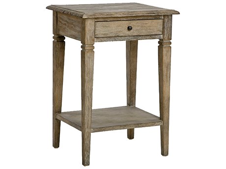 Zentique Square Wood Limed Grey End Table