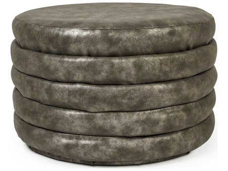Zentique Distressed Grey Ottoman