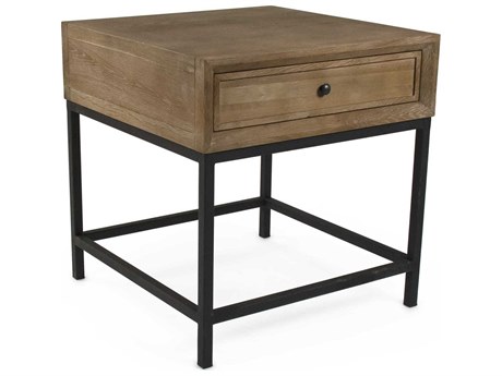 Zentique Finneas Square Wood Limed Grey Oak End Table