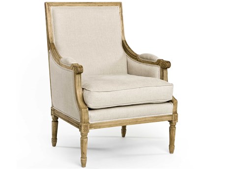 Zentique Louis Cream Fabric Accent Chair