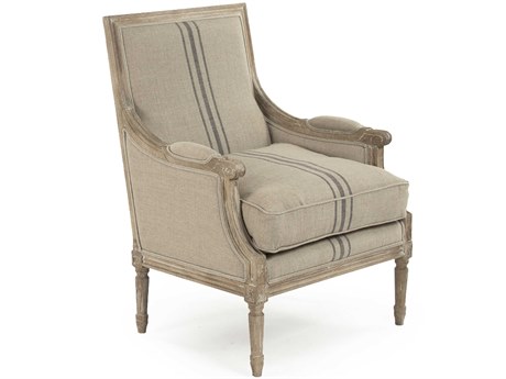 Zentique Louis Blue Fabric Accent Chair