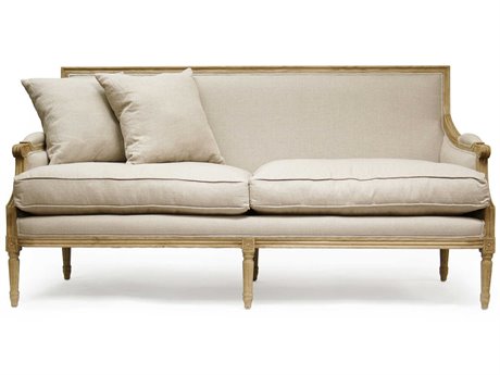 Zentique Louis Beige Upholstered Loveseat
