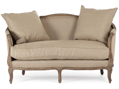 Zentique Maison Hemp Jute Brown Upholstered Loveseat