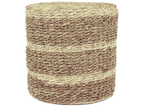Zentique Light Dark Brown Ottoman