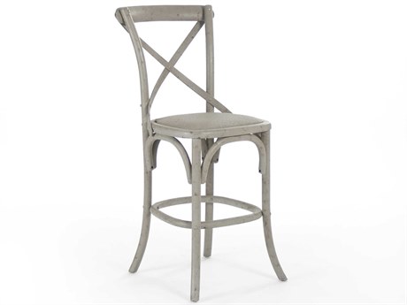 Zentique Parisienne Birch Wood Faux Olive Green Counter Stool