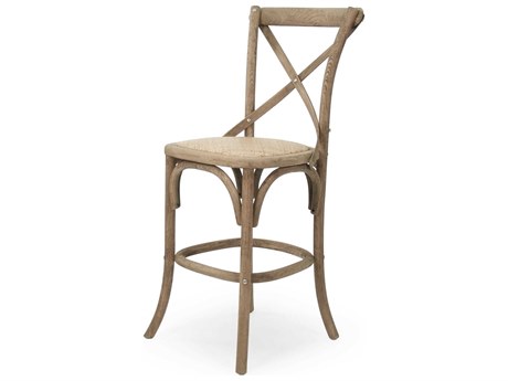 Zentique Parisienne Oak Wood Natural Counter Stool