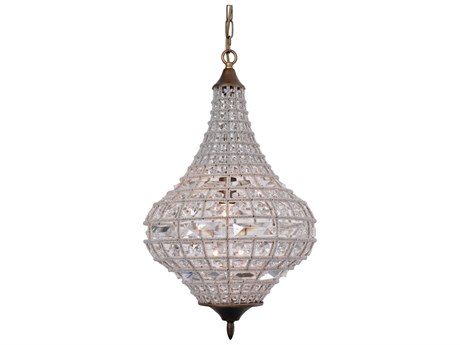 Zentique 1-Light Gold Crystal Empire Pendant