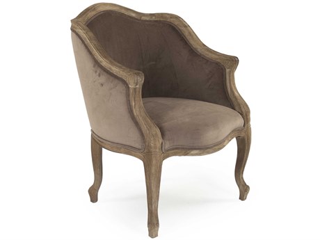 Zentique Pierre Brown Fabric Accent Chair