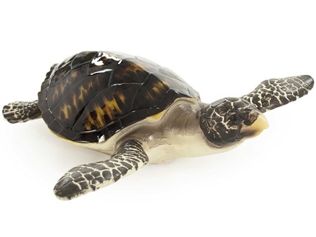 Zentique Black / Cream Sea 12" Turtle Sculpture