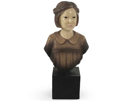 Zentique Tan / Black / Dark Brown / Ivory Girl Bust Sculpture