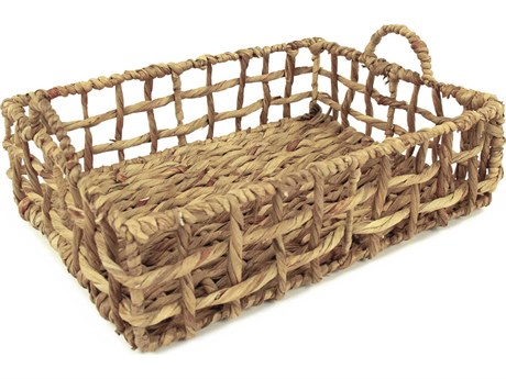 Zentique Brown 18" Woven Serving Tray