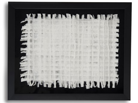 Zentique White Wavy Grid Abstract Paper Shadow Box