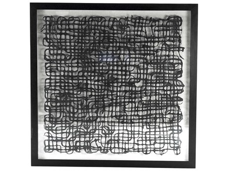 Zentique Black 47" Intersecting Lines Abstract Paper Shadow Box
