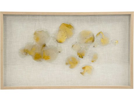 Zentique Abstract Yellow Stained Glass Shadow Box