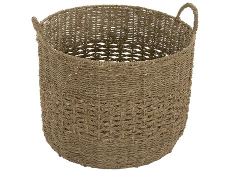 Zentique Brown 17" Woven Metal Basket