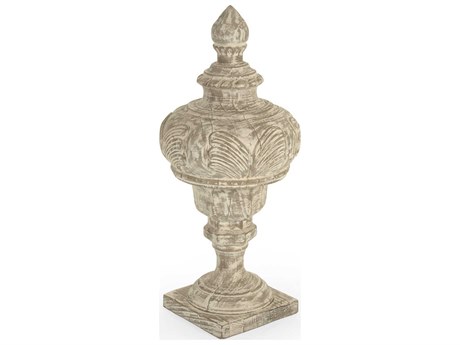 Zentique Victory White Wash Wooden Urn