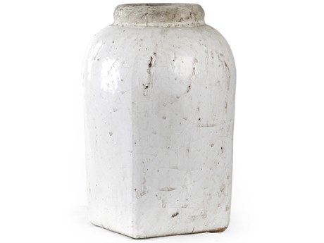Zentique Distressed White 10" Jar