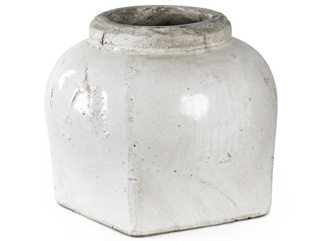 Zentique Distressed White 11" Jar Set of 2