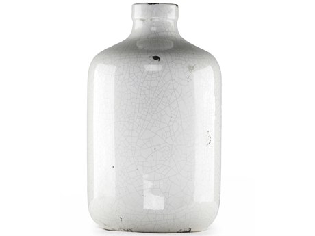 Zentique Distressed Crackle White Vase