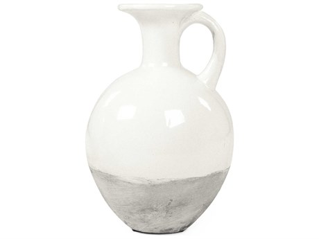 Zentique Distressed White Vase