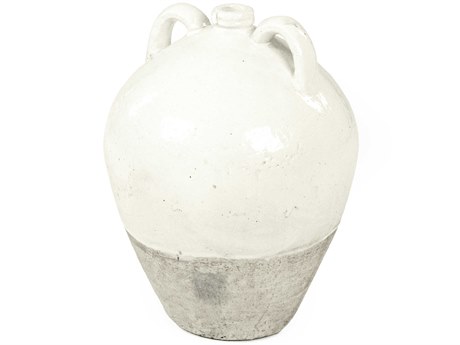 Zentique Distressed White Handle Jar