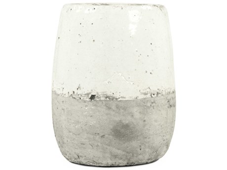 Zentique Distressed White 11" High Vase
