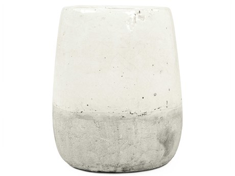 Zentique Distressed White 9" High Vase