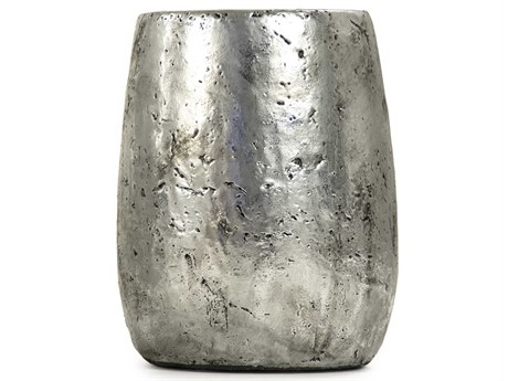 Zentique Distressed Metallic Silver 9" High Vase